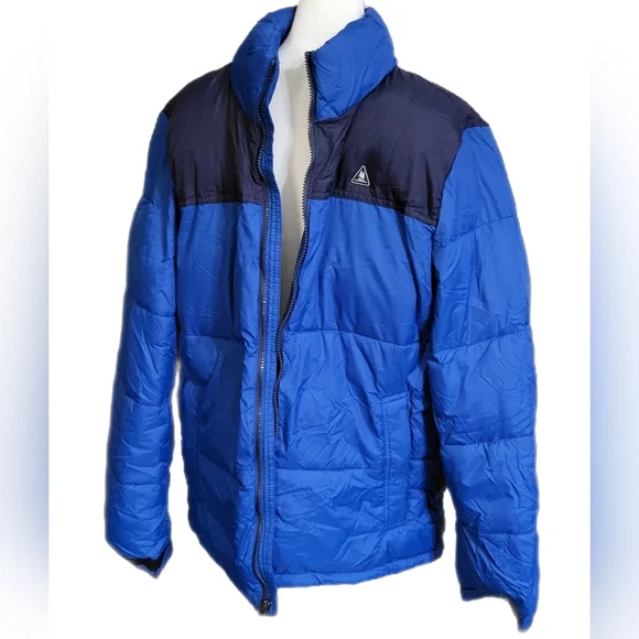 NWT GH Bass & Co Mens Blue Ultra Loft Puffer Coat Wind Water Resistant XXL $195 - Picture 1 of 9